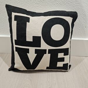 Black and White LOVE Throw Pillow